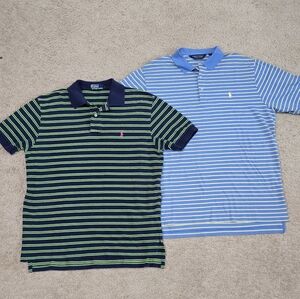 Polo by Ralph Lauren Striped Polos - Navy Green and Blue White